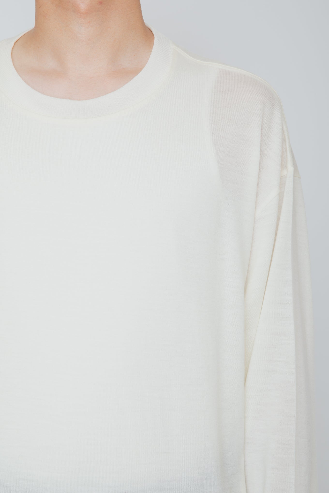 WASHABNE WOOL CREW NECK SHIRT / OFF WHITE