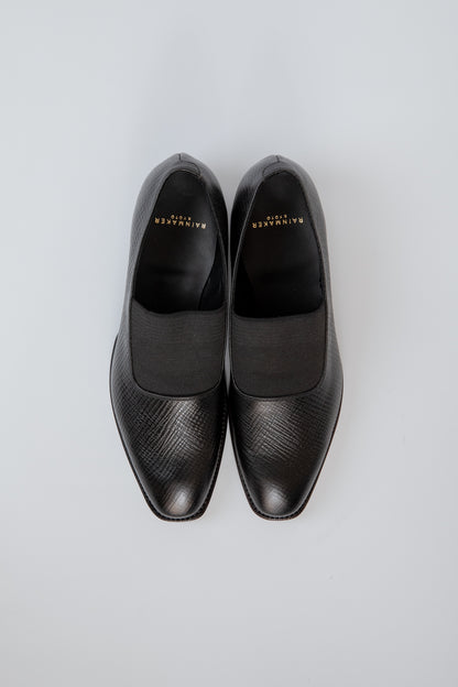 SHIRRING OPERA PUMPS / BLACK EMBOSS