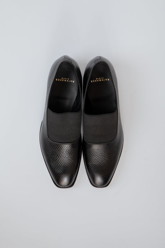 SHIRRING OPERA PUMPS / BLACK EMBOSS
