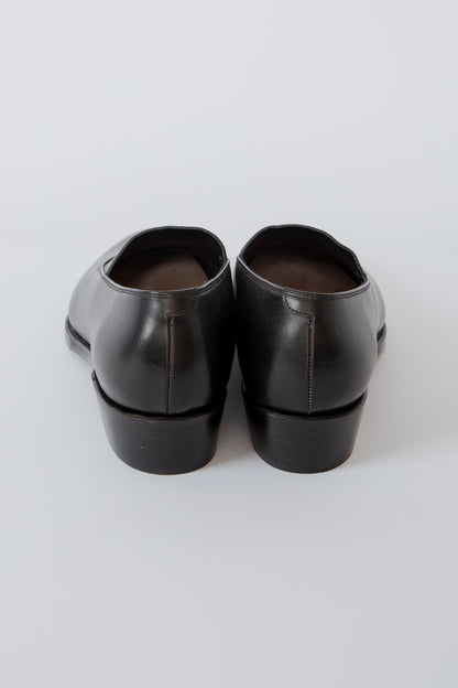 SHIRRING OPERA PUMPS / BLACK SMOOTH