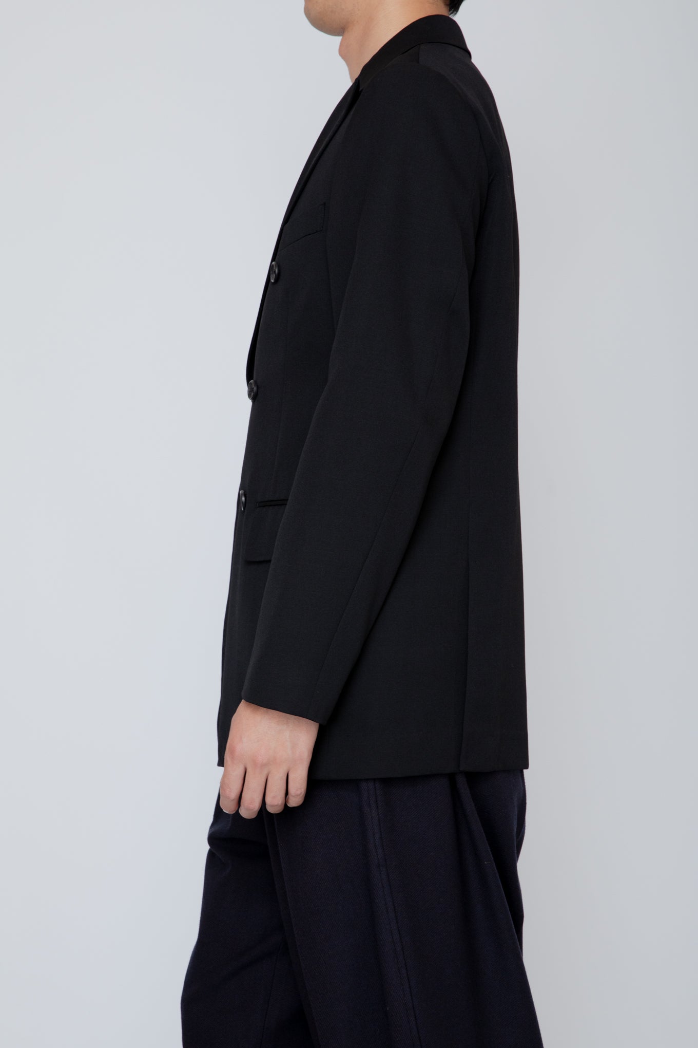 DOUBLE BREASTED JACKET/BLACK