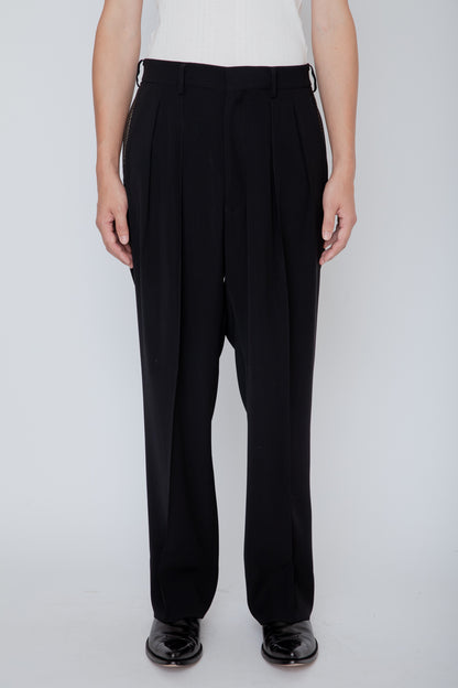 SIDE STRIPE TROUSERS / BLACK x GOLD