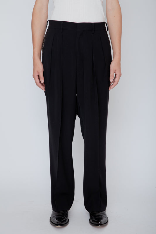 SIDE STRIPE TROUSERS / BLACK x GOLD