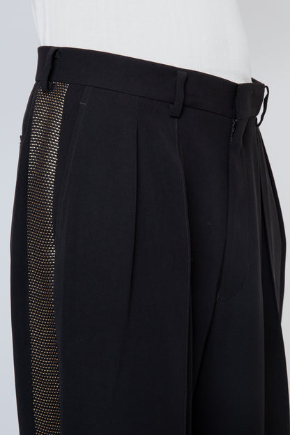 SIDE STRIPE TROUSERS / BLACK x GOLD
