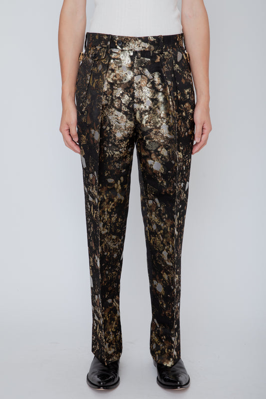 NISHIJIN WIDE TROUSERS / BURNED