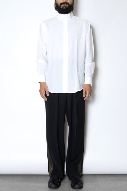 HIGH NECK COLLAR SHIRT / WHITE