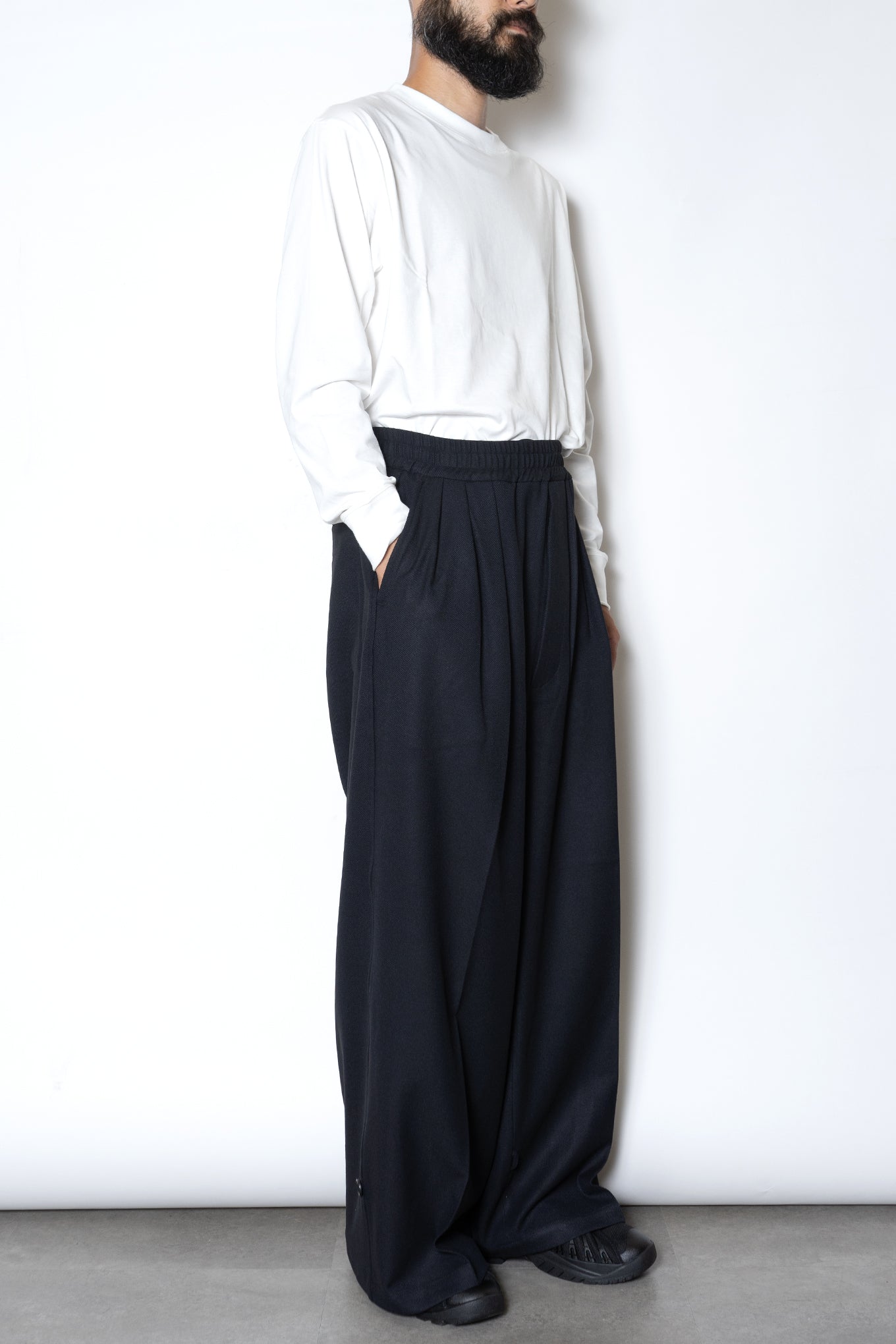 FRENCH TWILL HAKAMA TROUSERS / BLACK