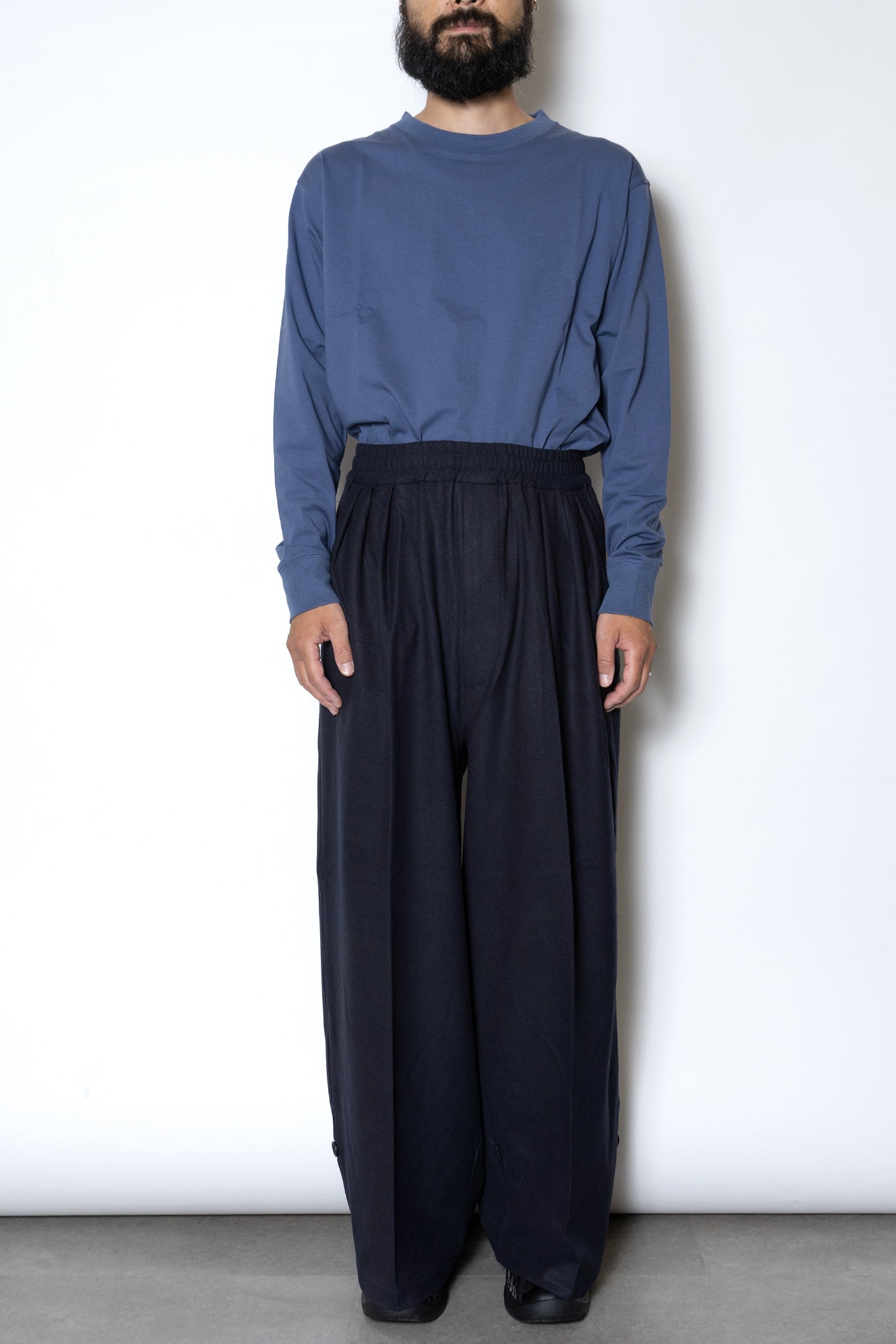 FRENCH TWILL HAKAMA TROUSERS / NAVY – RAINMAKER KYOTO