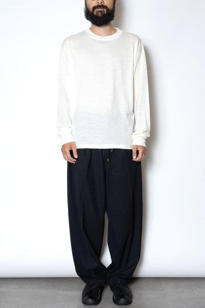 WASHABNE WOOL CREW NECK SHIRT / OFF WHITE