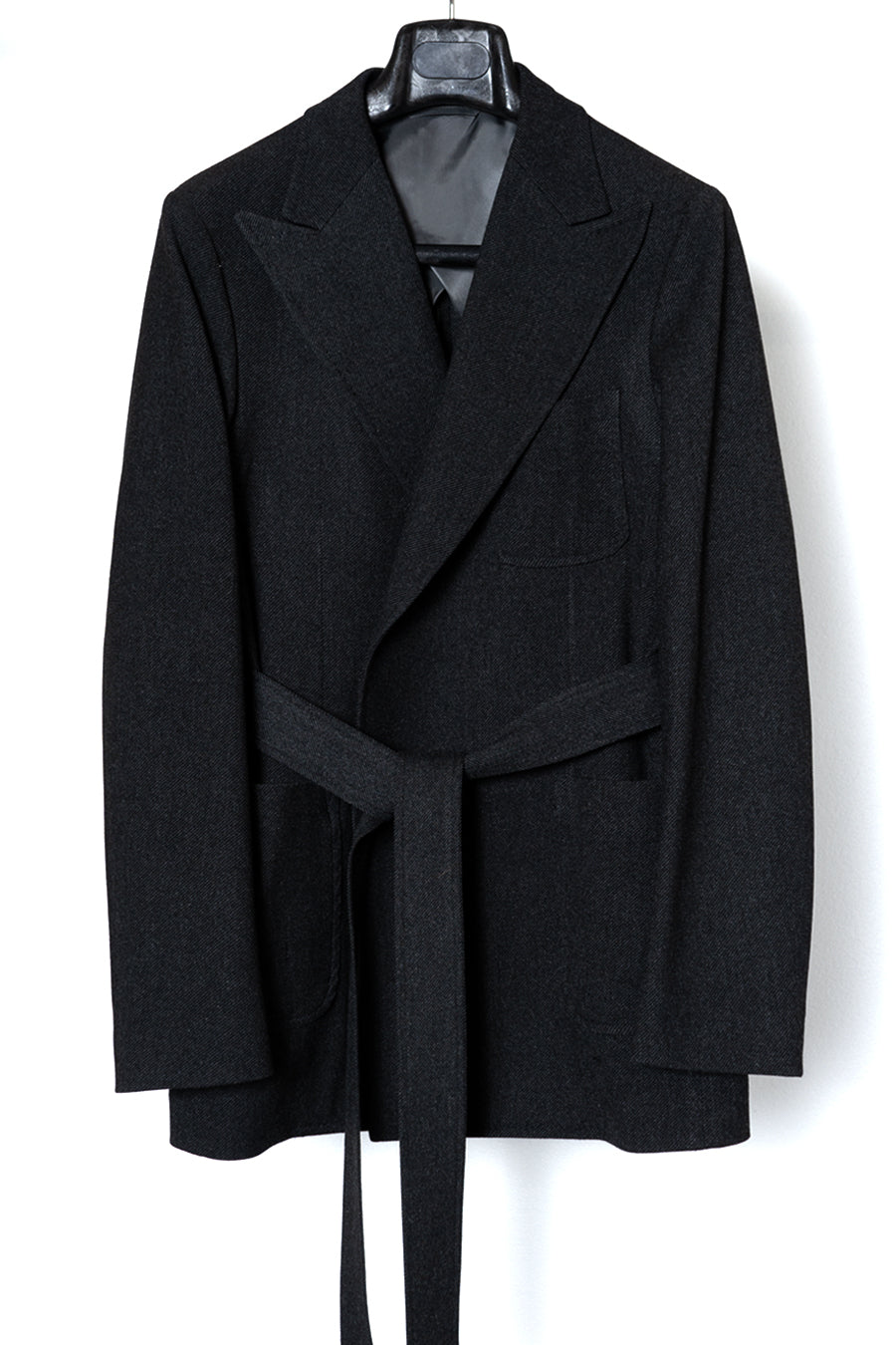 FRENCH TWILL BELTED JACKET / CHARCOAL - RAINMAKER KYOTO