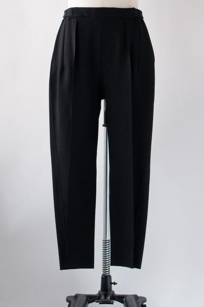 PONTE ROMA PLEATED WIDE TROUSERS / BLACK - RAINMAKER KYOTO