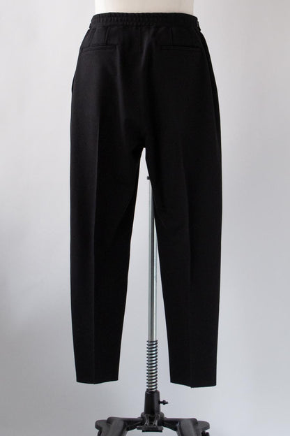 PONTE ROMA PLEATED WIDE TROUSERS / BLACK - RAINMAKER KYOTO