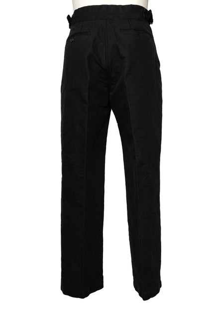 CANVAS SIDE BELTED WIDE TROUSERS/BLACK