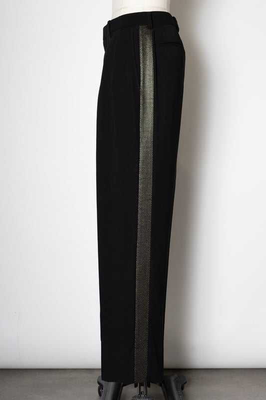 SIDE STRIPE TROUSERS / BLACK x GOLD