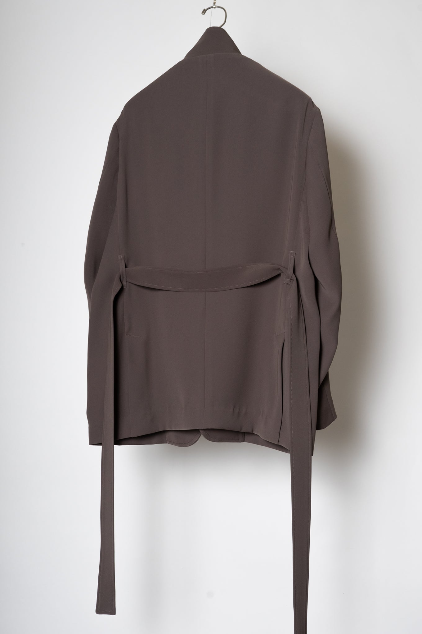 STAND UP SHAWL COLLAR JACKET / SEPIA