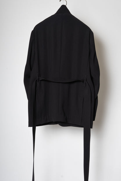 STAND UP SHAWL COLLAR JACKET / BLACK