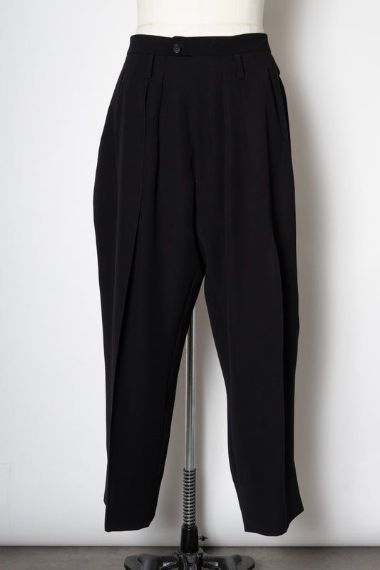 3-PLEATED TROUSERS / BLACK