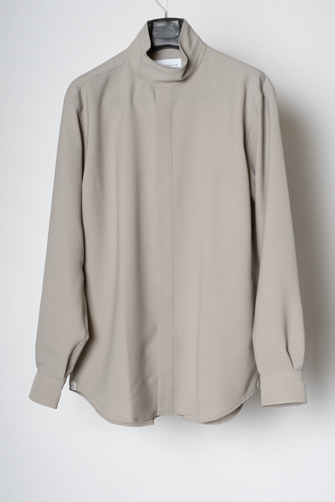 HIGH NECK COLLAR SHIRT / NATURAL