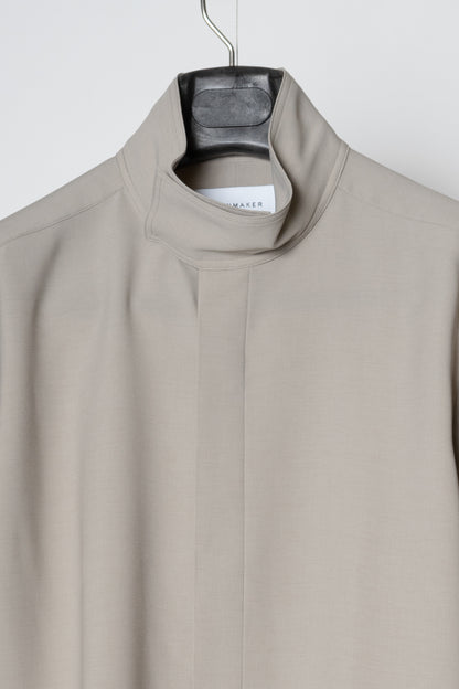 HIGH NECK COLLAR SHIRT / NATURAL