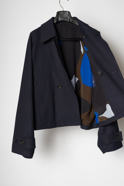 FRENCH TWILL SHORT TRENCH BZ / NAVY