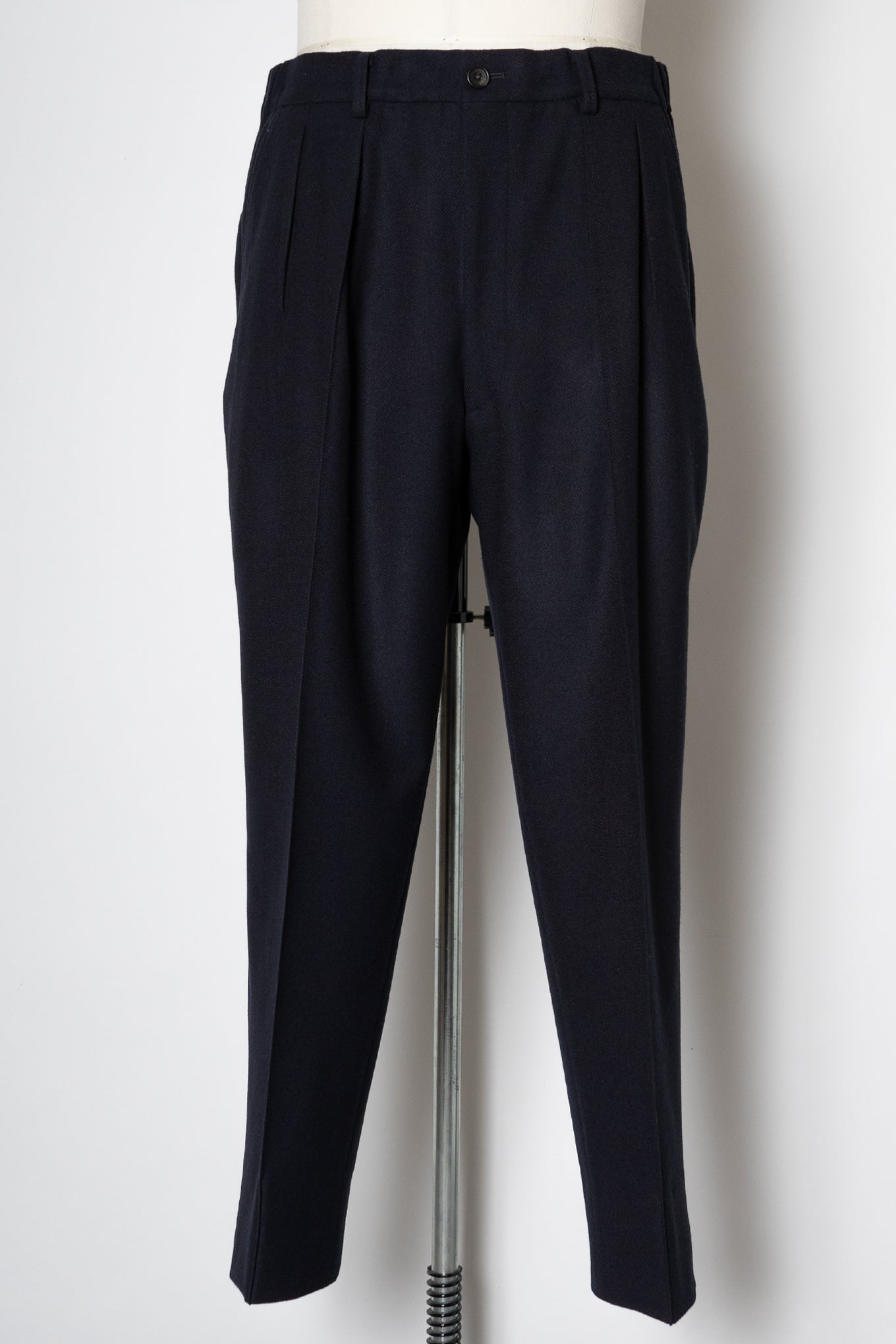 FRENCH TWILL SHIRRING TROUSERS / NAVY