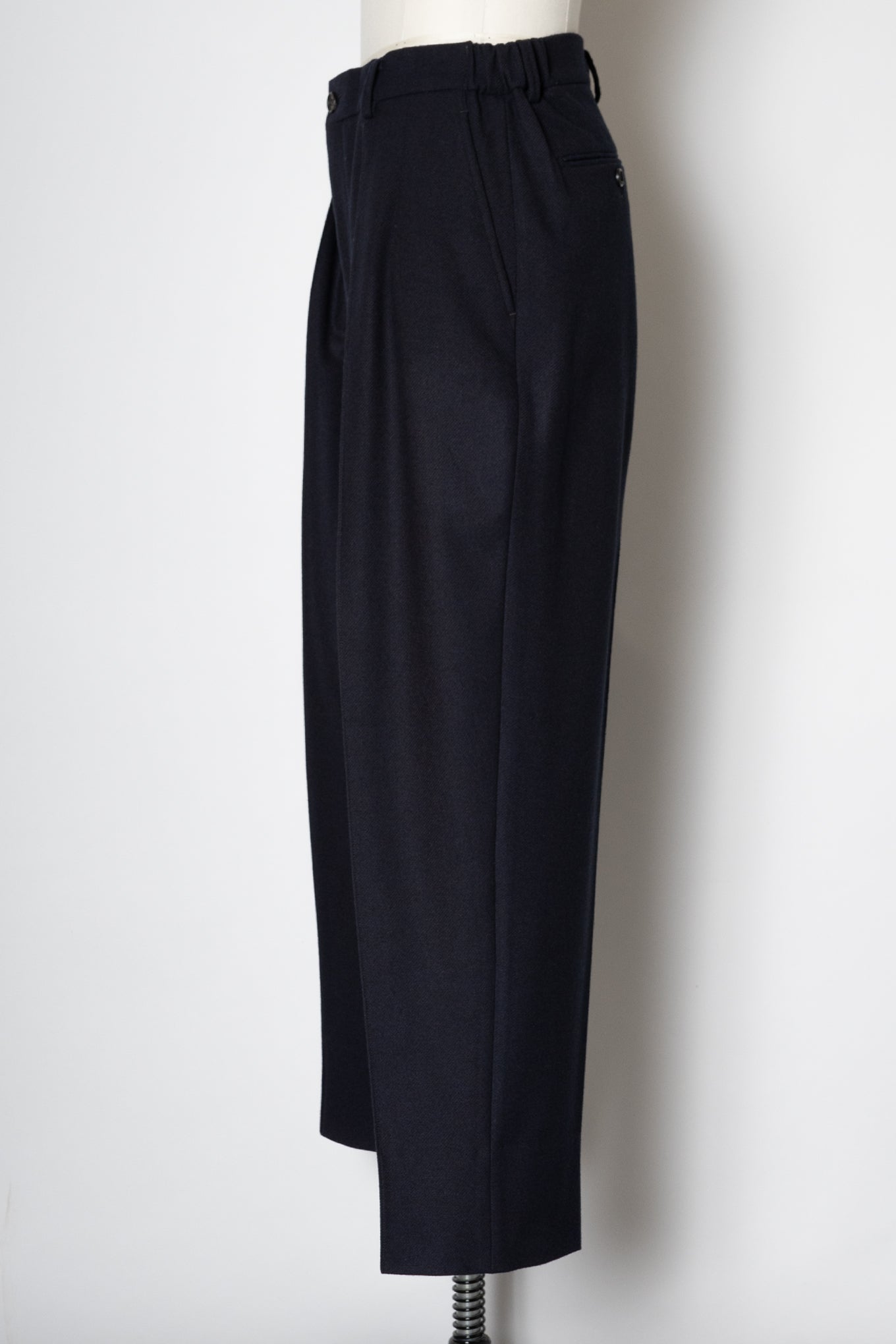 FRENCH TWILL SHIRRING TROUSERS / NAVY