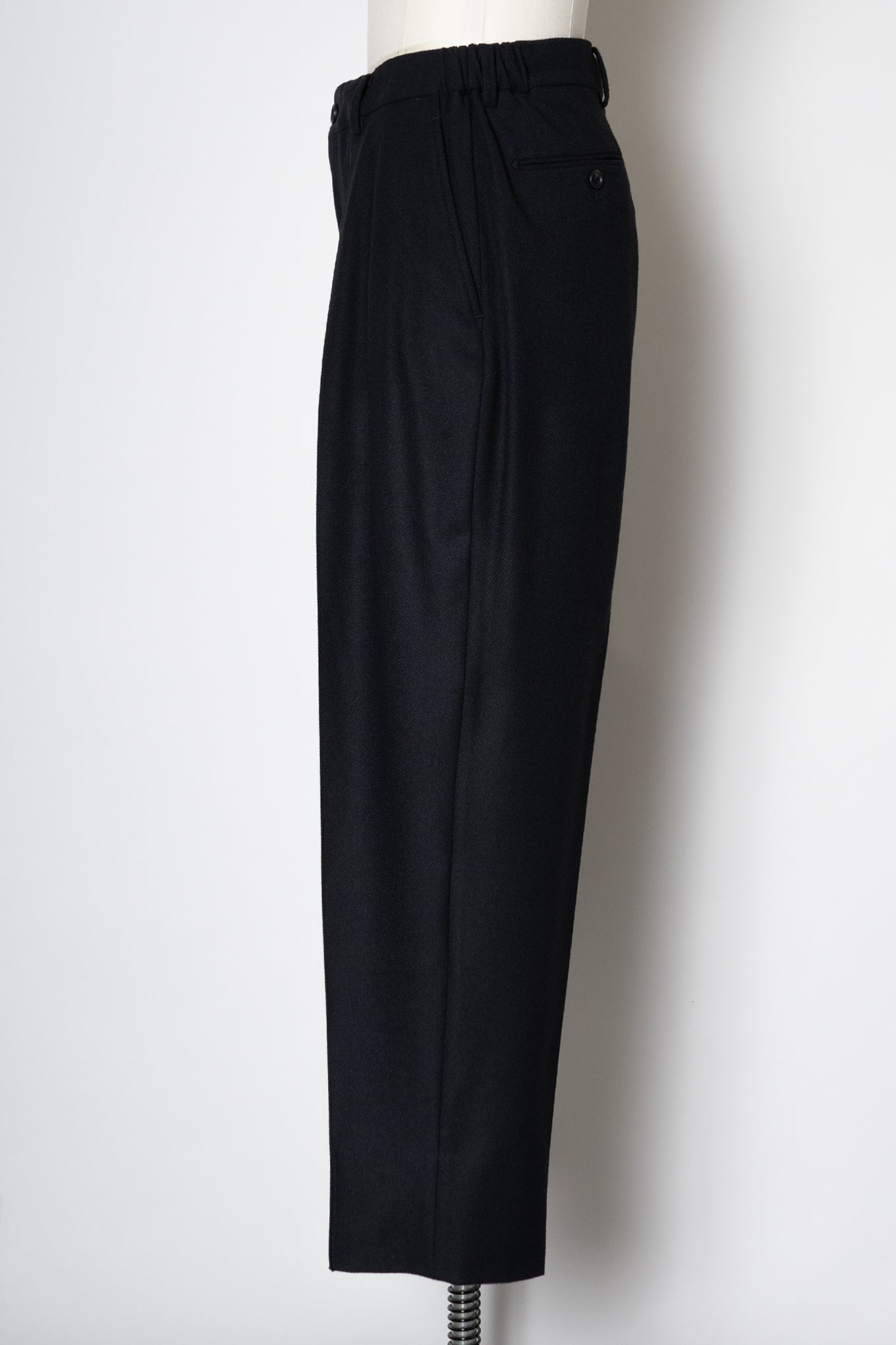 FRENCH TWILL SHIRRING TROUSERS / BLACK