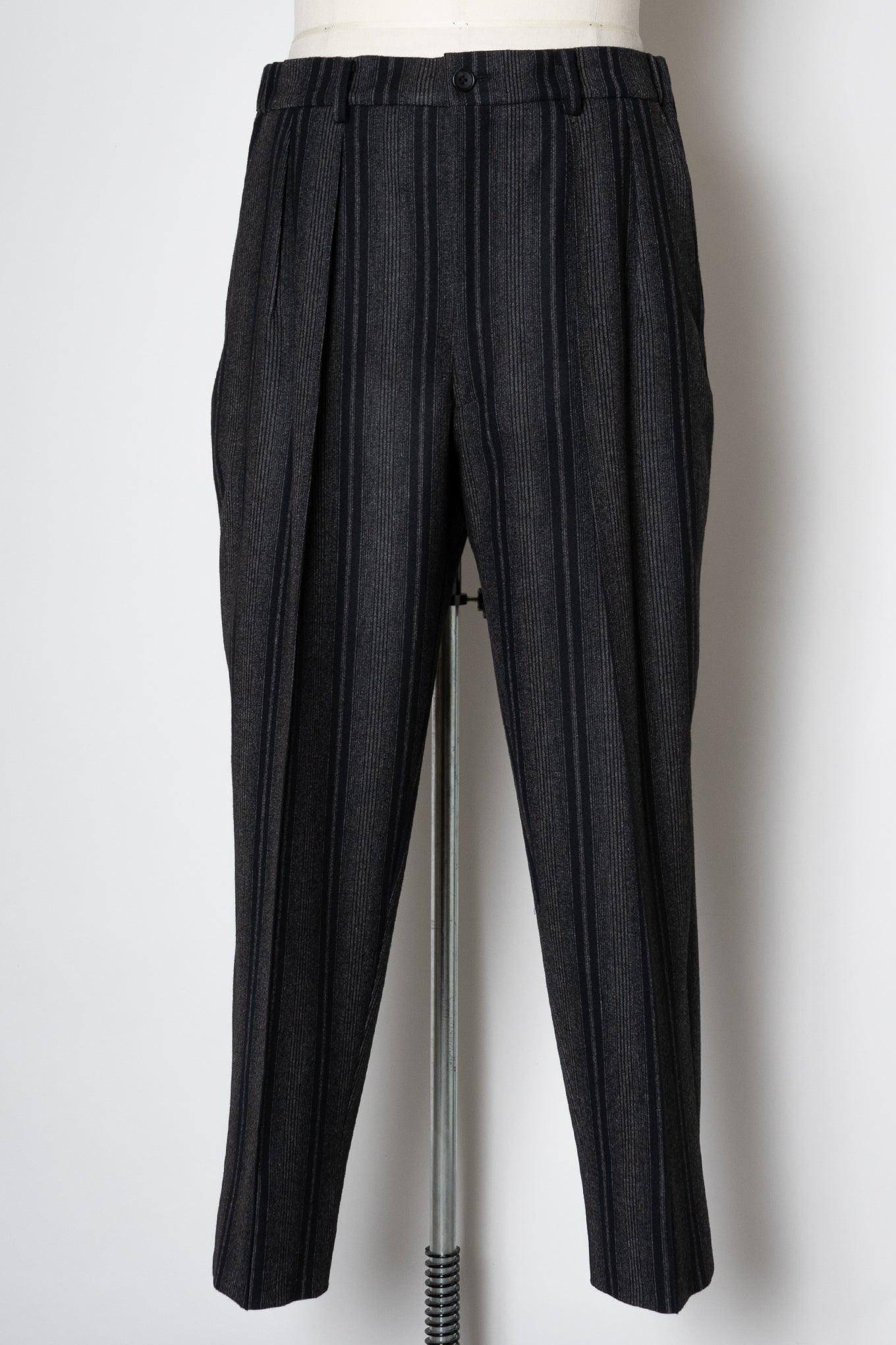 FRENCH TWILL SHIRRING TROUSERS / STRIPE