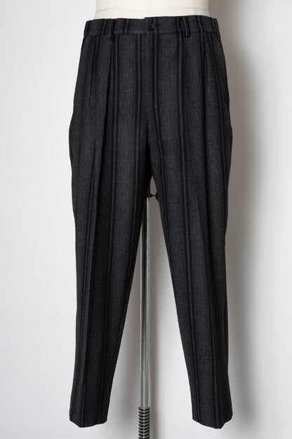 FRENCH TWILL SHIRRING TROUSERS / STRIPE