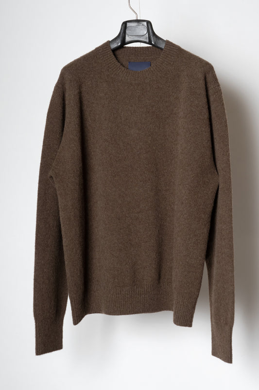 ONESIDE RAGLAN SLEEVE CREW NECK SWEATER / TOP BROWN