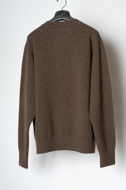 ONESIDE RAGLAN SLEEVE CREW NECK SWEATER / TOP BROWN