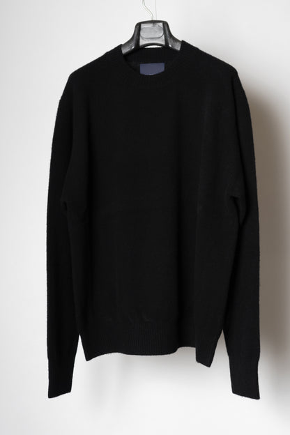 ONESIDE RAGLAN SLEEVE CREW NECK SWEATER / BLACK