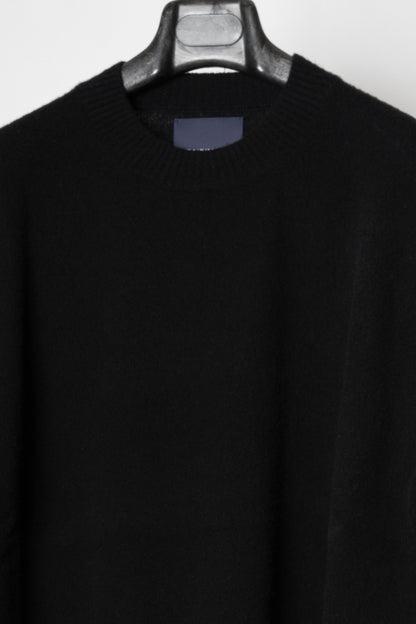 ONESIDE RAGLAN SLEEVE CREW NECK SWEATER / BLACK