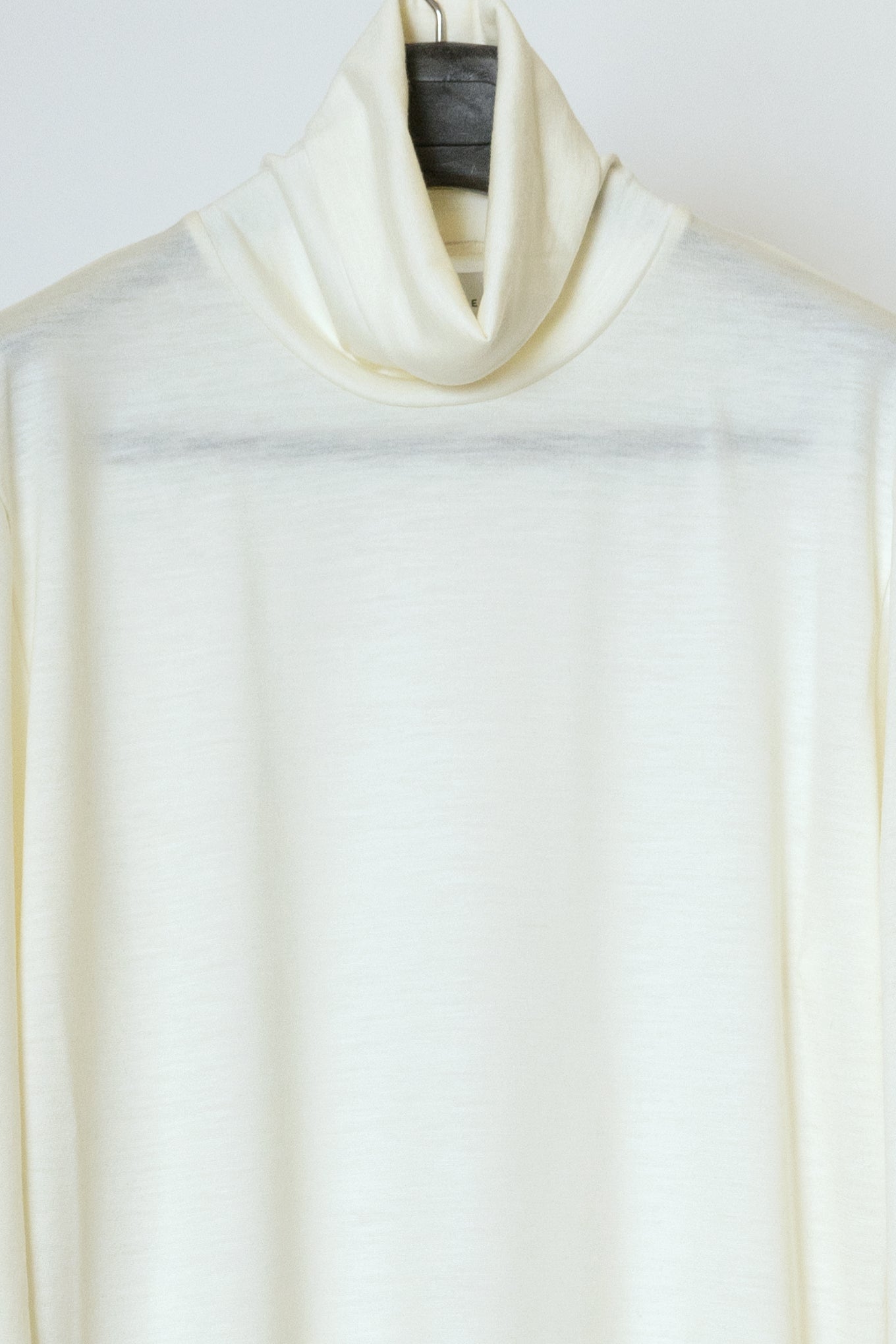 WASHABLE WOOL HIGH NECK SHIRT / OFF WHITE