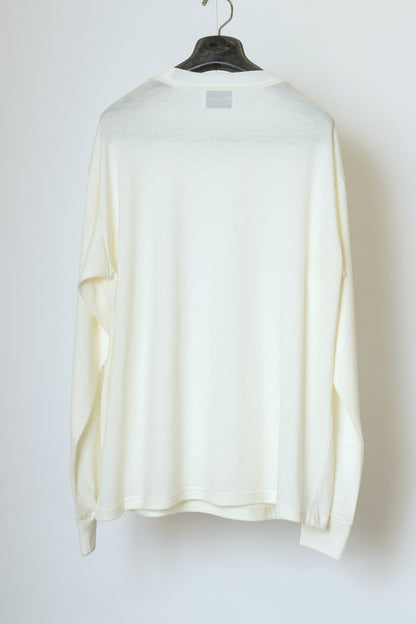 WASHABNE WOOL CREW NECK SHIRT / OFF WHITE