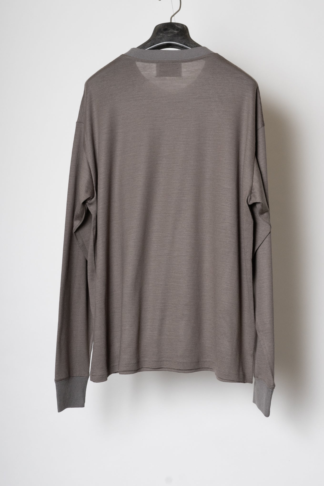 WASHABNE WOOL CREW NECK SHIRT / TAUPE