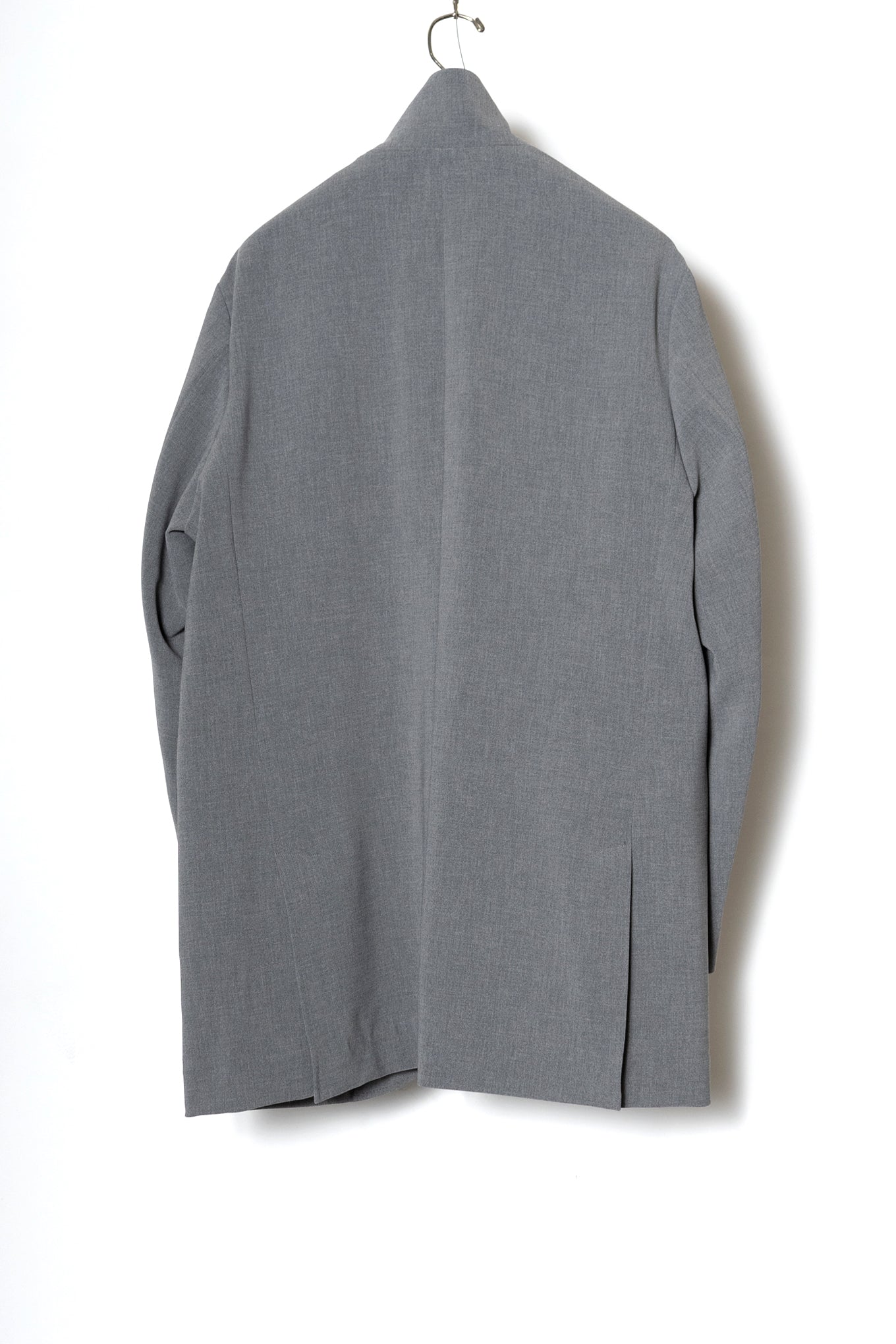 DOUBLE CLOTH SHAWL COLLAR LONG JACKET / PEARL GRAY