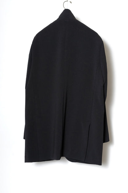 DOUBLE CLOTH SHAWL COLLAR LONG JACKET / BLACK