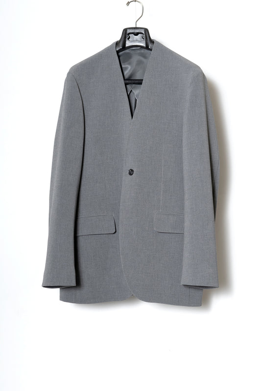 DOUBLE CLOTH NO COLLAR JACKET / PEARL GRAY