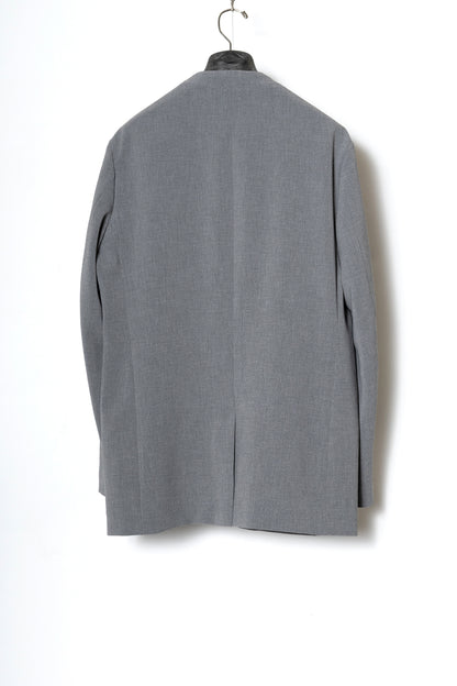 DOUBLE CLOTH NO COLLAR JACKET / PEARL GRAY