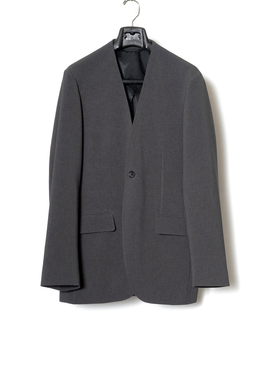 DOUBLE CLOTH NO COLLAR JACKET / SLATE GRAY