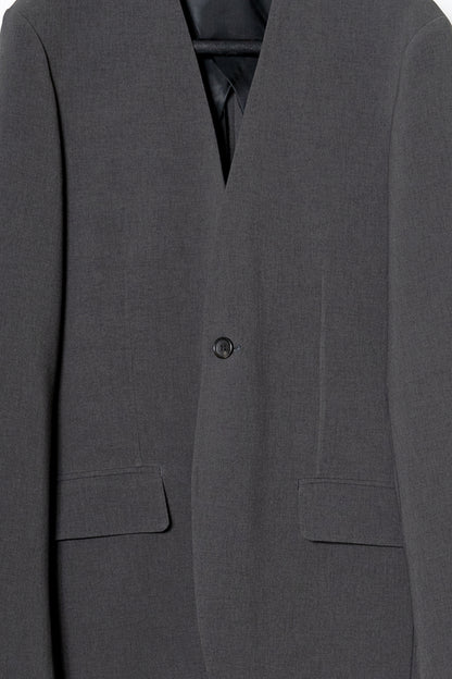 DOUBLE CLOTH NO COLLAR JACKET / SLATE GRAY