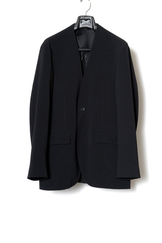 DOUBLE CLOTH NO COLLAR JACKET / BLACK