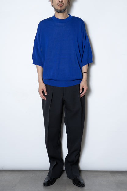 CREW-NECK S/S SWEATER / BLUE