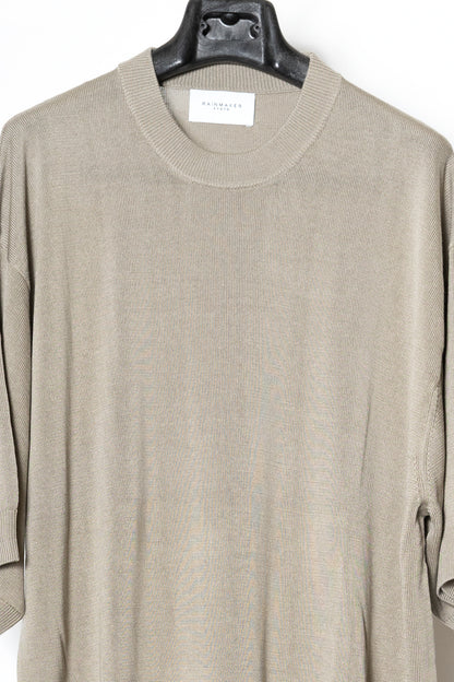 CREW-NECK S/S SWEATER / TAUPE