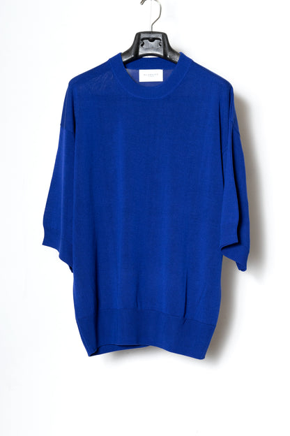 CREW-NECK S/S SWEATER / BLUE