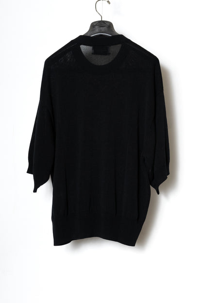 CREW-NECK S/S SWEATER / BLACK