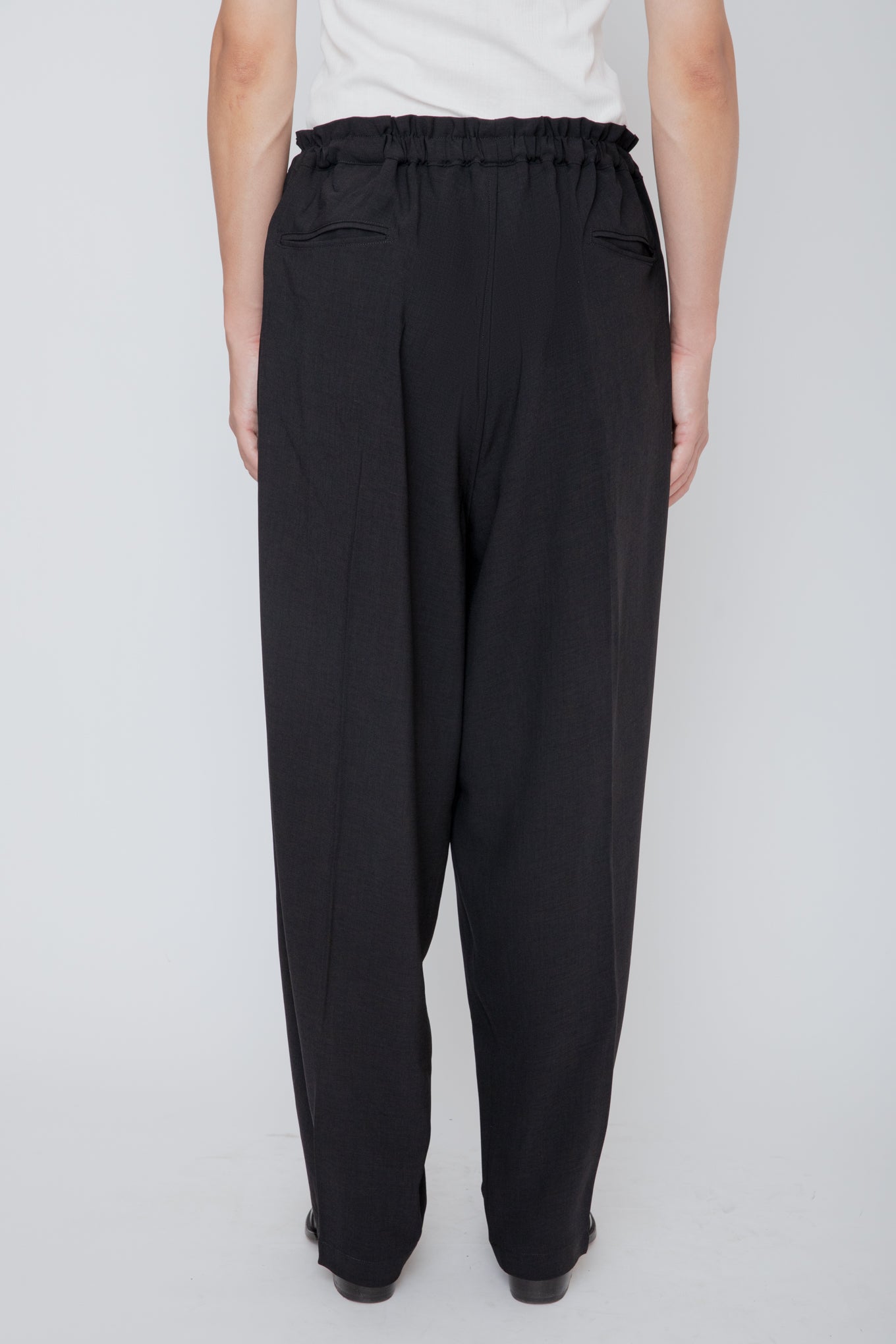 MELANGE TWILL DOUGI PANTS / BLACK