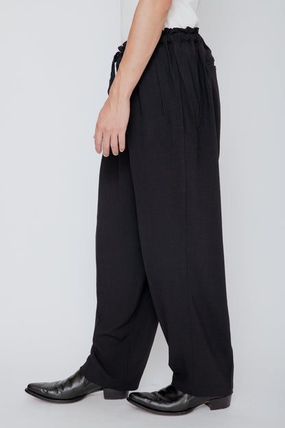 MELANGE TWILL DOUGI PANTS / BLACK
