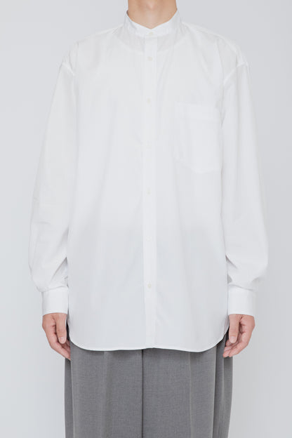 BAND COLLAR SHIRT / WHITE